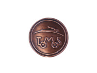 Sticker Tomos logo round 50mm RealMetal® bronze 